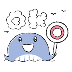 Easy-to-use cute whale sticker