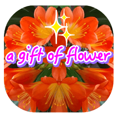 This is a sticker "A gift of flowers"2