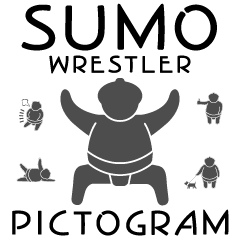 Sumo wrestler pictogram-style sticker