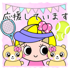 tennisball colorful pop girl sticker.