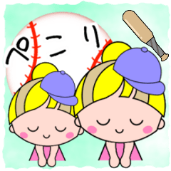 Baseball colorful pop girl sticker.