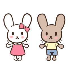 A heartwarming pair of rabbits Stickers