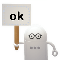 3D古典的ロボット メッセージスタンプ