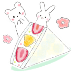 Fruit sandwich&rabbit&stoat
