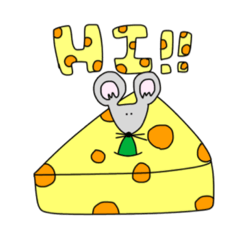 The character of cheese with a mouse