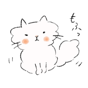 Fluffy white cat sticker