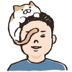 Whimsical cat & master