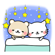 To move! Cute sticker of bear & cat.