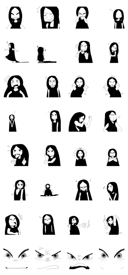 black and white cute girl