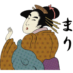 Ukiyoe Sticker (Mari)