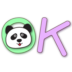 Cute pandas-sweet and colorful big font