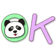 Cute pandas-sweet and colorful big font