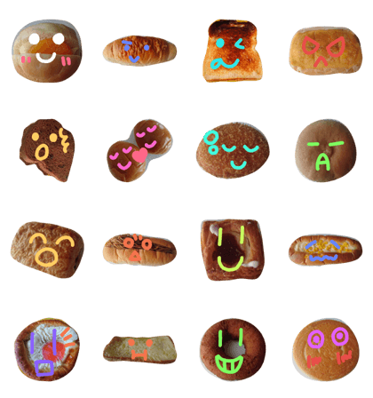 Add a face to the picture of bread 2