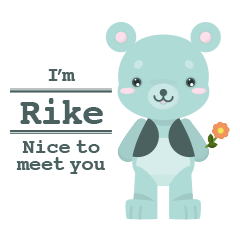 Can use everyday!Cute blue bear 'Rike'.