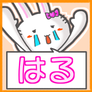 Rabbit's name sticker for Haru