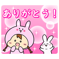 Sticker of a Purin and rabbits