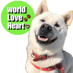 world love heart 保護アニマルスタンプ
