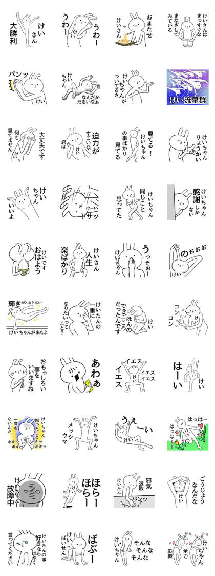 Kei name Sticker Funny rabbit