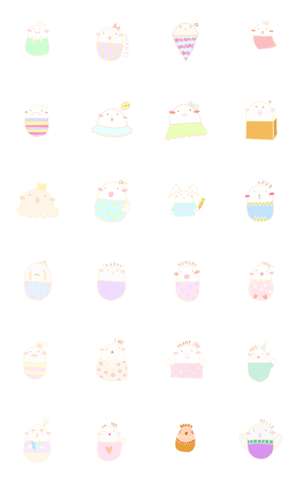 Little cute egg and friends