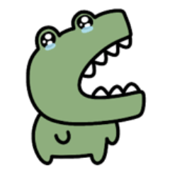 Surreal mini crocodile selfish sticker