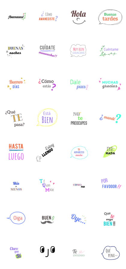 Simple sticker in Spanish *Saludos