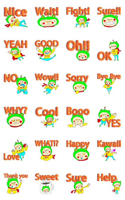 Frog fluffy character (English version)
