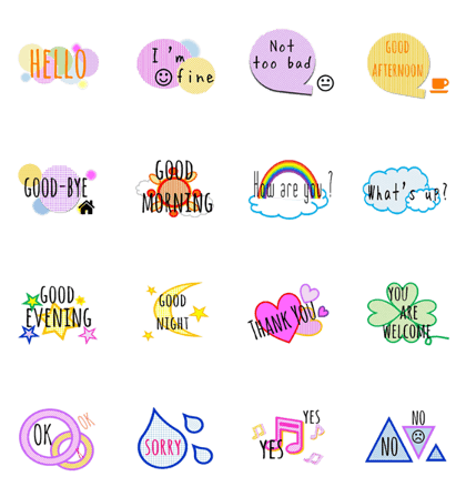 Simple greeting sticker