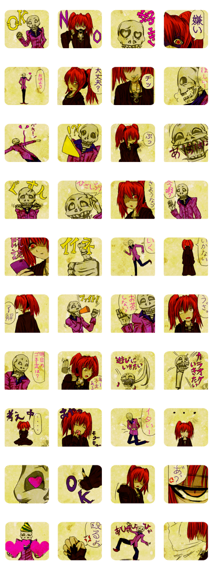 Gothic woman and skeleton host miso soup