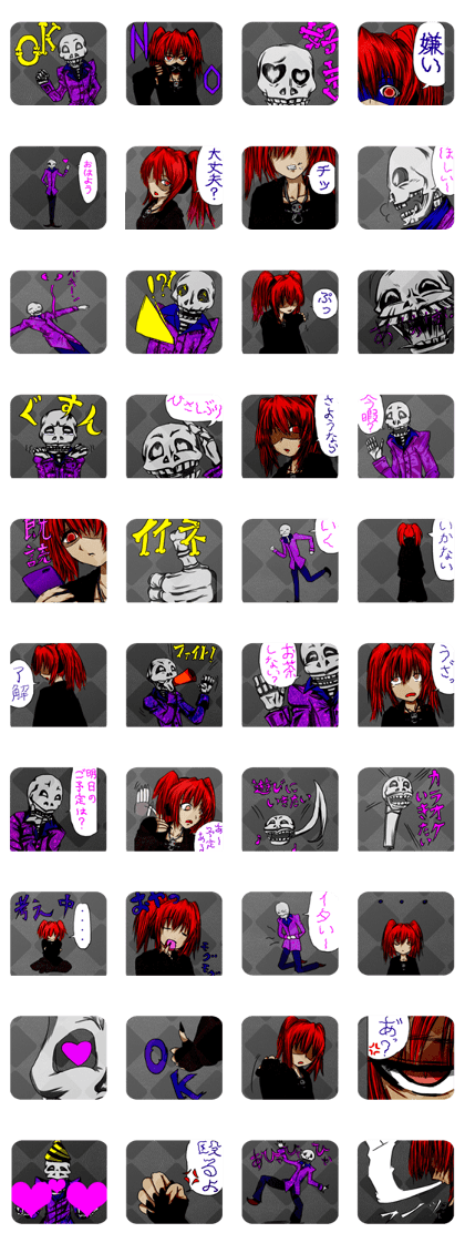 Gothic woman and skeleton host Dandy
