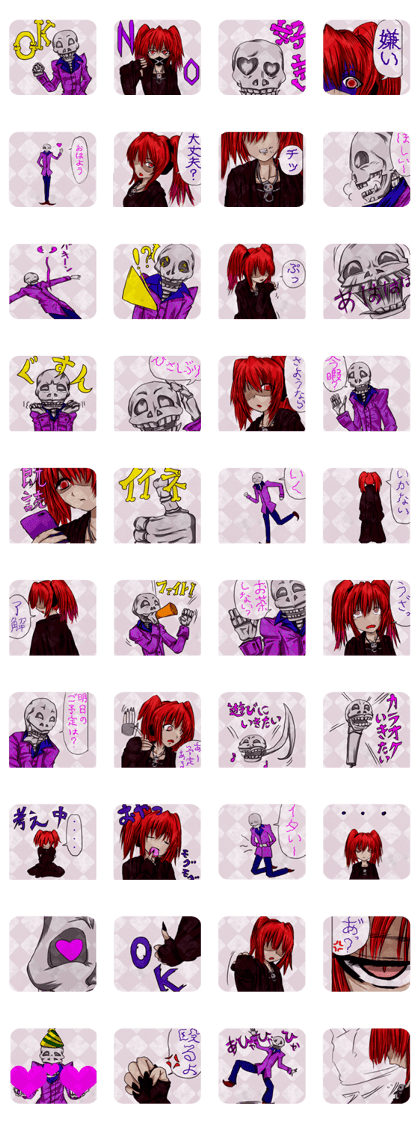 Gothic girls and skeleton host lady