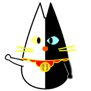 White and black cat child