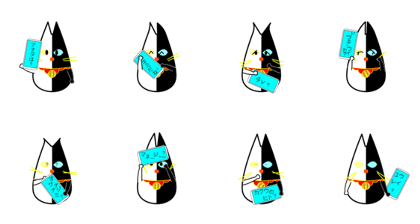 White and black cat child