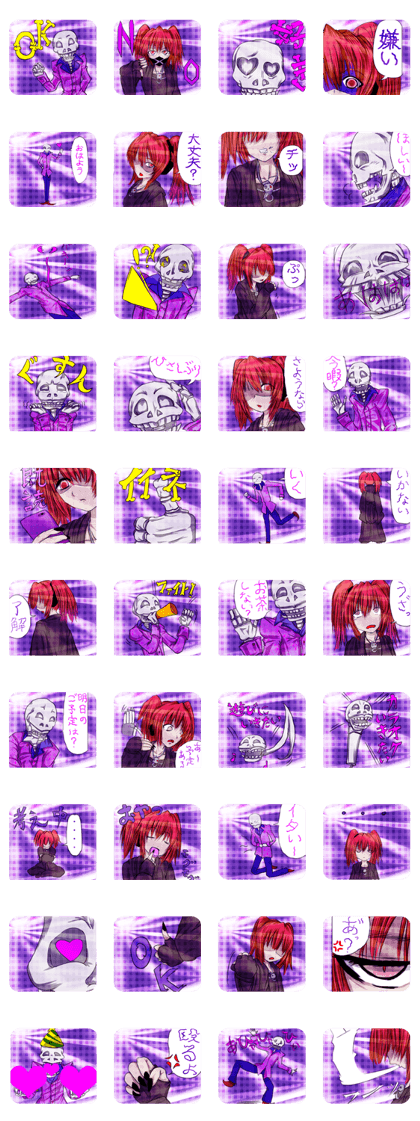 Gothic girls and skeleton host plaid