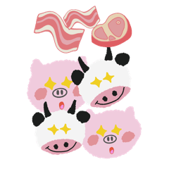 Meaty Luvly :  Pig & Cow ver. 1 (Fluffy)