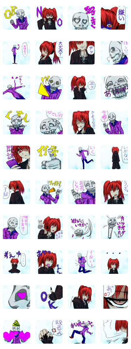 Gothic girl and skeleton host Energy