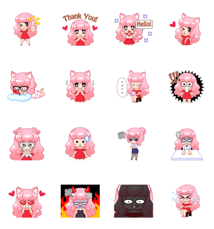 A Pink Hair Lady Yoyo Animation