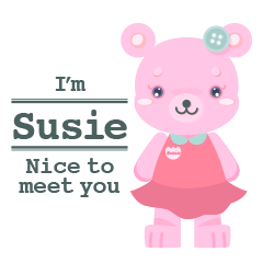 Can use everyday!Cute blue bear 'Susie'.