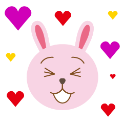 cute pink bunny's muttering