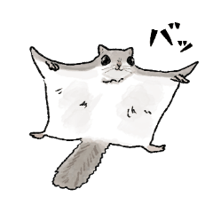 Flying squirrel happy stamp