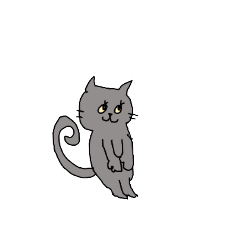 表現する灰色の猫