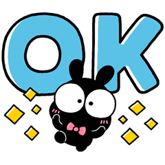 otona Cute black rabbit sticker