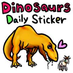 Dinosaurs big letters daily sticker