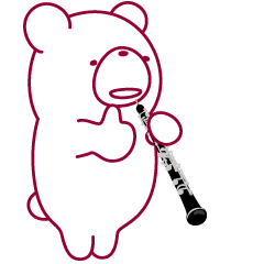 The bear."UGOKUMA" He plays a oboe.