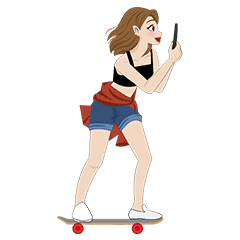 女の子かわいい若いスケートボードサーフ Line スタンプ Line Store 女の子かわいい若いスケートボードサーフ Line スタンプ Line Store