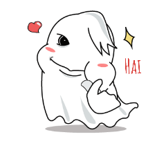 white little ghost set 2 (love story)
