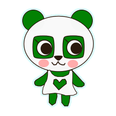 Green panda Hana Hana of the holiday.