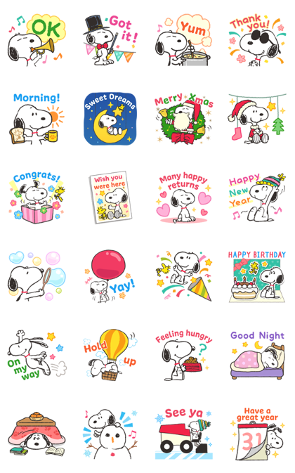 Snoopy & Belle Line Stickers #2 E33