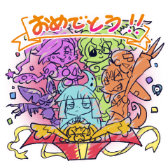 Pop and colorful sticker