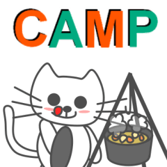 Tama & Kuro's camping stickers(EN)