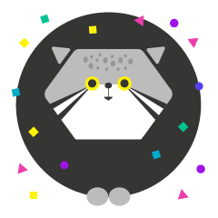 Hexagon cat sticker